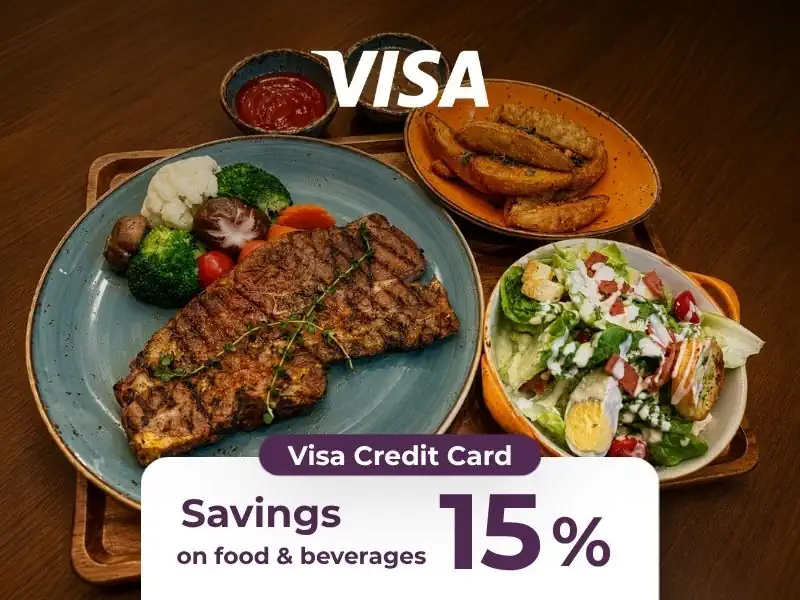 Enjoy 15% discount on food & beverages